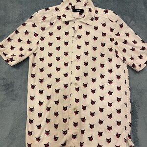 Diesel Button Down with Red and Black Wildcat Pattern